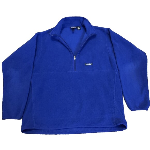 Vintage Patagonia Synchilla Mens L 25735 Blue Marsupial 1/2 Zip Fleece Pullover - Picture 1 of 11